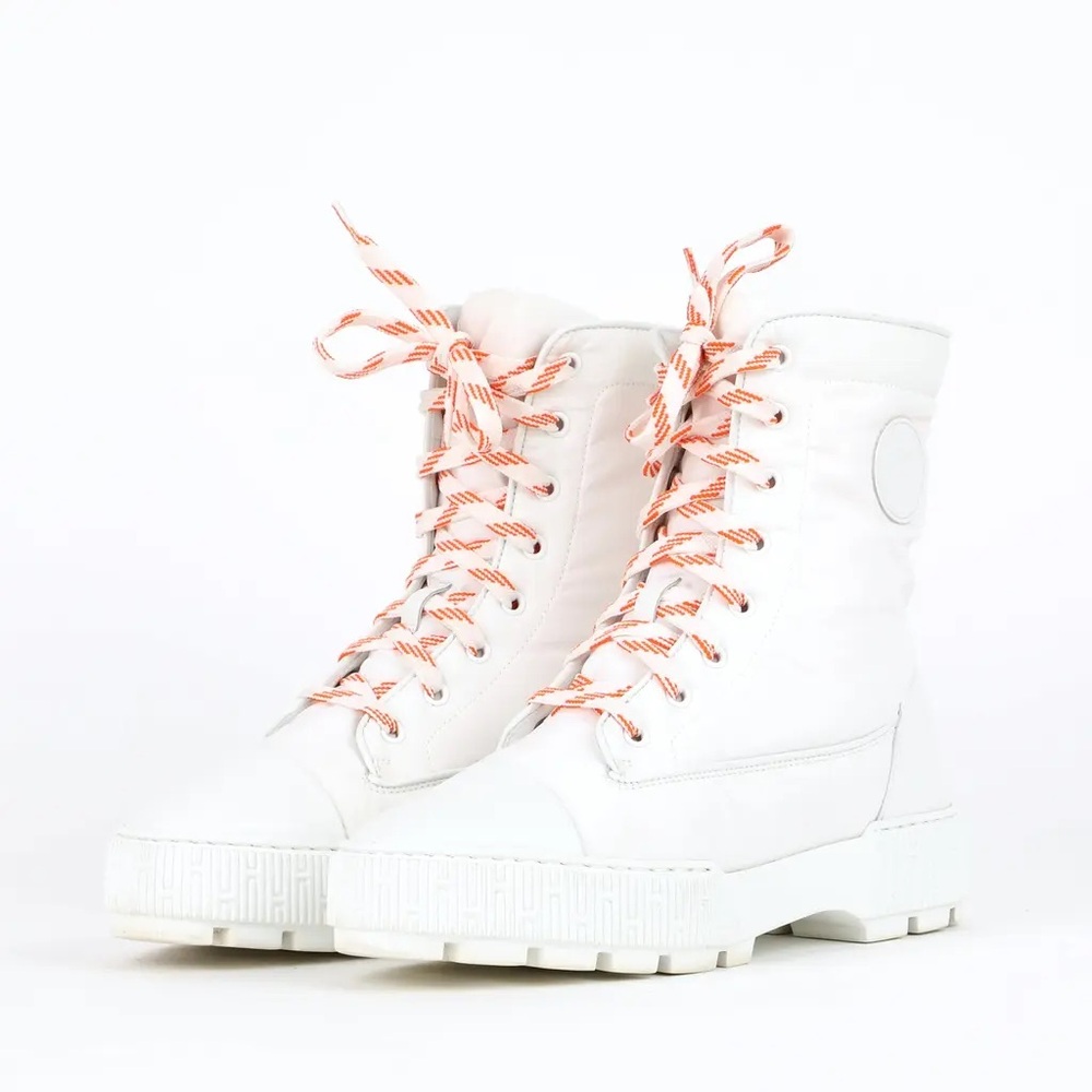 Hermes White Nylon Boot
